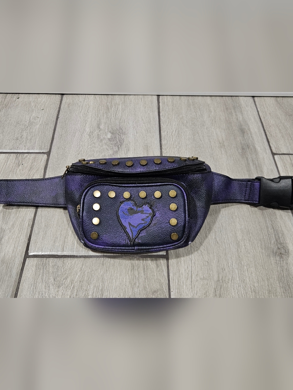 Disney Descendants Evie Iridescent Purple Waist Bag with Gold Stud Accents